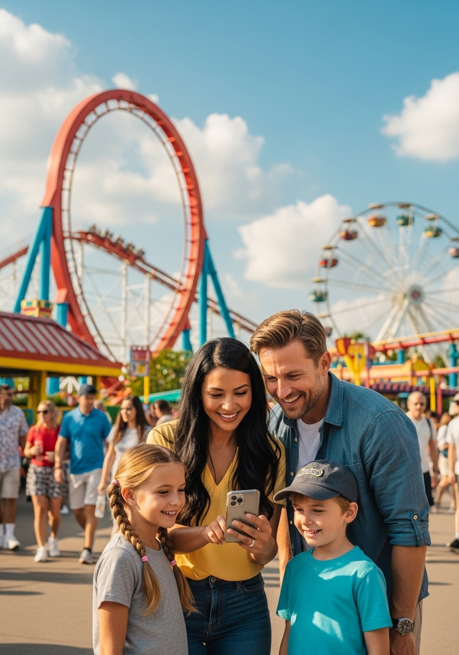 Happy theme park moments